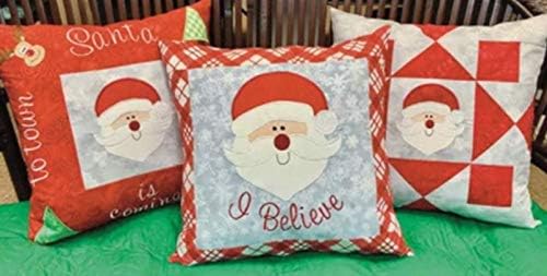 Amelie Scott Designs 3 Pillows with Santa Embroidery Pattern