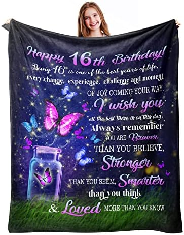 Sweet 16 Gifts for Girls, Sweet 16 Birthday Decorations, 16th Birthday Gifts for Girls, Gifts for 16 Year Old Girl, 16 Year Old Girl Gift Ideas, Sweet Sixteen Gifts for Girls, Throw Blanket 50"x60"